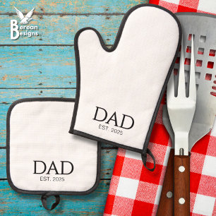 Papa hat klassische Caps am Vatertag BBQ eingerich Ofenhandschuh & Topflappen-Set