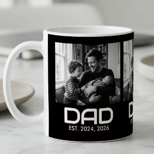 Papa hat kühnes schwarzes 3-Foto-Kaffeetasse gegrü Kaffeetasse