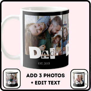 Papa hat modern 3 Kinder Foto Collage gegründet Kaffeetasse