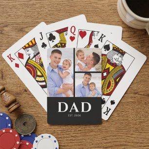 Papa hat Modern Black 3 Foto gegründet Spielkarten