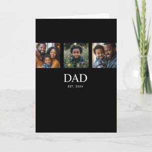 Papa hat modern fett simpel schwarz 3 Foto Karte