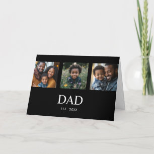 Papa hat modern fett simpel schwarz 3 Foto Karte