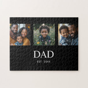 Papa hat modern fett simpel schwarz 3 Foto Puzzle