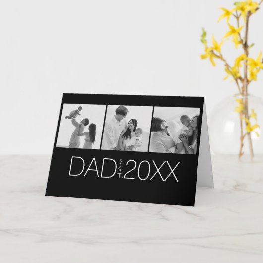 Papa hat Modern Three Foto gegründet   Karte (Gelbe Blume)