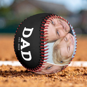 Papa hat moderne schwarze 3-Foto-Collage eingerich Baseball