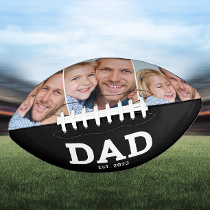 Papa hat moderne schwarze 3-Foto-Collage eingerich Football