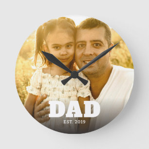 Papa hat modernen fetten Text Foto etabliert Runde Wanduhr