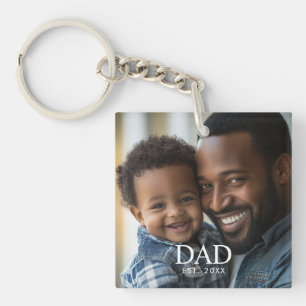 Papa hat modernes einfaches Foto eingerichtet Schlüsselanhänger