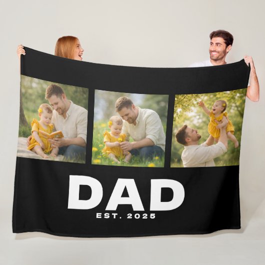 Papa hat modernes, fettes, schwarzes 3-Foto einger Fleecedecke (Beispiel)