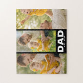 Papa hat modernes, fettes, schwarzes 3-Foto einger Puzzle (Vertikal)