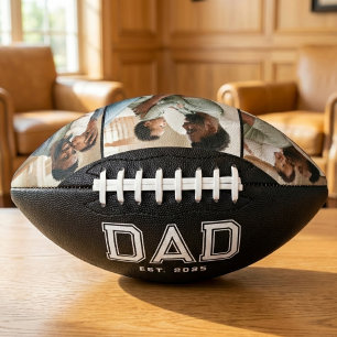 Papa hat modernes fettes schwarzes 3-Foto eingeric Football