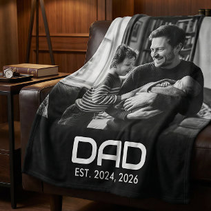 Papa hat modernes, fettes Schwarzfoto gegründet Fleecedecke