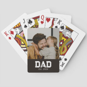 Papa hat modernes, fettes Schwarzfoto gegründet Spielkarten