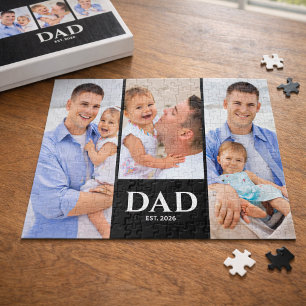 Papa hat modernes Schwarz 3 Foto eingerichtet Puzzle