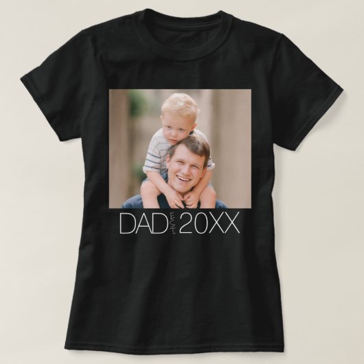 Papa hat modernes Skript-Foto eingerichtet T-Shirt (Design vorne)
