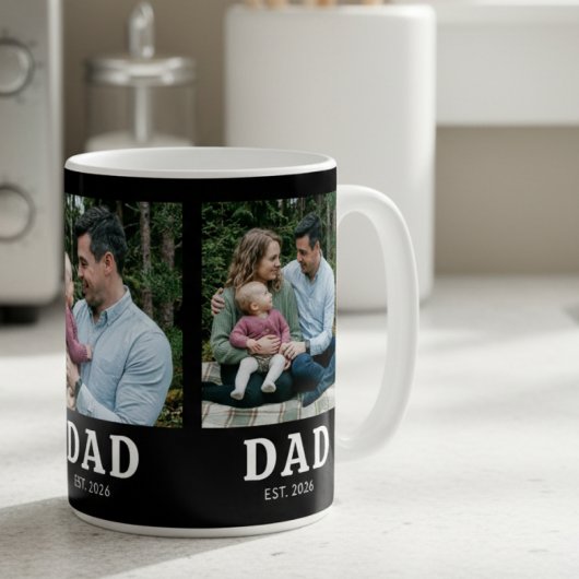 Papa hat mutig modernes Schwarz 3 Foto eingerichte Kaffeetasse