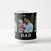 Papa hat mutig modernes Schwarz 3 Foto eingerichte Kaffeetasse (Mittel)