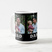 Papa hat mutig modernes Schwarz 3 Foto eingerichte Kaffeetasse (Vorderseite Links)