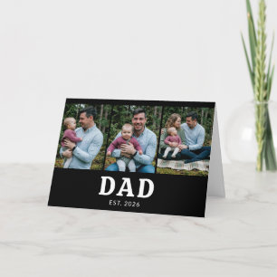 Papa hat mutig modernes Schwarz 3 Foto eingerichte Karte
