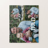 Papa hat mutig modernes Schwarz 3 Foto eingerichte Puzzle (Vertikal)