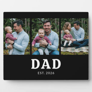 Papa hat mutig modernes Schwarz 3 Foto Fotoplatte