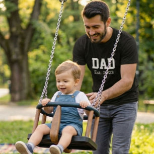 Papa hat mutig Weiß Schwarz T-Shirt