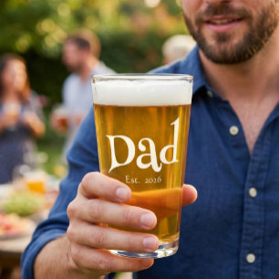 Papa hat neuen Papa-Spaß-Text fett einfache Bierbr Glas