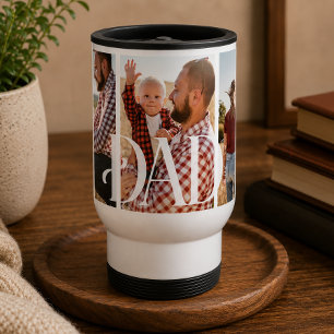 Papa hat personalisiertes Familienfoto erstellt Reisebecher