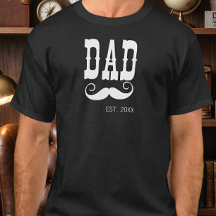 Papa hat Schnurrbart Jahr westliche Vintage-Optik T-Shirt