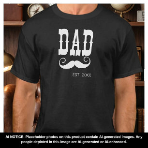 Papa hat Schnurrbart Jahr westliche Vintage T-Shirt