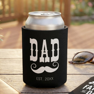 Papa hat Schnurrbart Jahr westlicher Vintage-Stil Dosenkühler