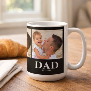 Papa hat Schwarz 3 Foto gegründet Kaffeetasse