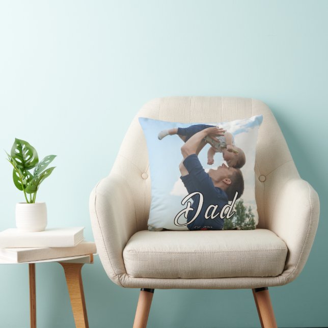 Papa hat Spaß-Script-Foto-Herz-Geschenk eingericht Kissen (Stuhl )