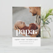 Papa Heart - Foto-Karte des ersten Vaters Einladung (Stehend Vorderseite)