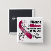 Papa Hero in My Life Head Neck Cancer Button (Vorne & Hinten)