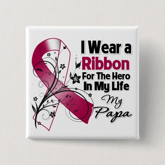 Papa Hero in My Life Head Neck Cancer Button (Vorderseite)