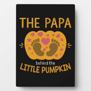 Papa Hinter Pumpkin Little Herbst Baby Reveal Fotoplatte
