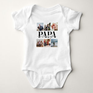 Papa I Liebe Sie benutzerdefinierte FotoCollage Baby Strampler