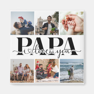 Papa I Liebe Sie benutzerdefinierte FotoCollage Magnet