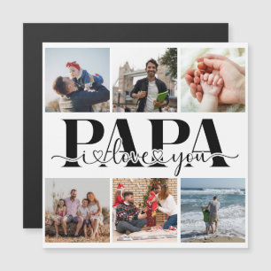 Papa I Liebe Sie benutzerdefinierte FotoCollage Magnetkarte