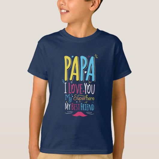 Papa I Liebe Sie T-Shirt (Vorderseite)