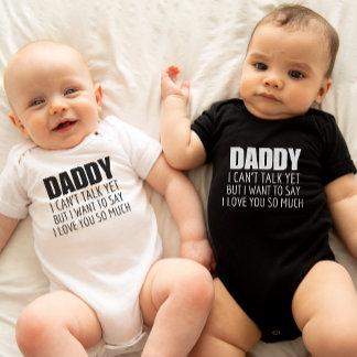 Papa, ich kann noch nicht reden, New Baby Announce Strampler
