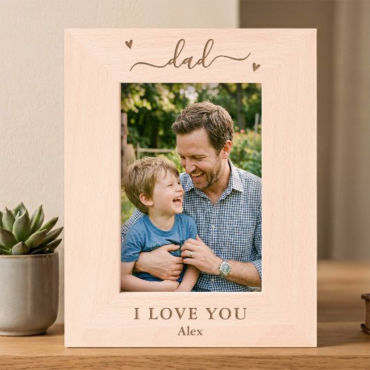 Papa, ich liebe dich - Individueller Bilderrahmen Geätzte Rahmen