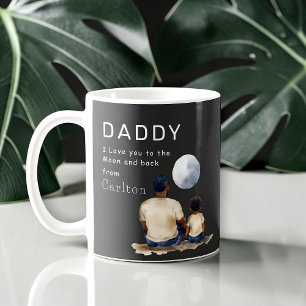 Papa ich liebe dich Mond und zurück Wasserfarbe Da Kaffeetasse