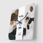 Papa, ich Liebe dich | Personalisierte Foto-Wandkl Quadratische Wanduhr (Winkel)