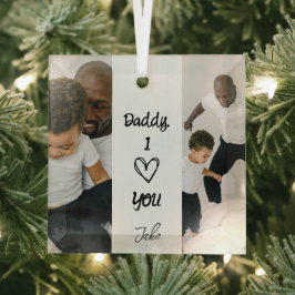 Papa, ich Liebe dich | Personalisierte Fotos Ornam Ornament Aus Glas