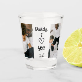 Papa, ich Liebe dich | Personalisierte Fotos Schie Schnapsglas