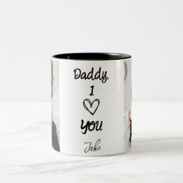 Papa, ich Liebe dich | Personalisierte Fotos Schwa Zweifarbige Tasse