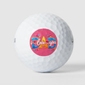 Papa ich liebe dich rosa golfball (Vorderseite)