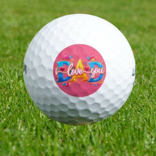 Papa ich liebe dich rosa golfball